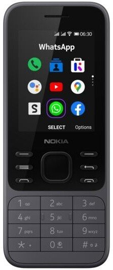 Celular Nokia 6300 4G, 2x SIM, 2.4" QVGA, 512MB RAM, 4GB, e hirtë e errët
