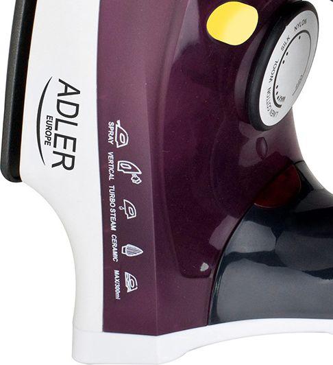 Hekur për hekurosje Adler AD 5022, 3000W, i bardhë/vjollce