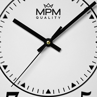 Orë muri MPM Quality Horizons E01.4369.23, e bardhë/bezhë