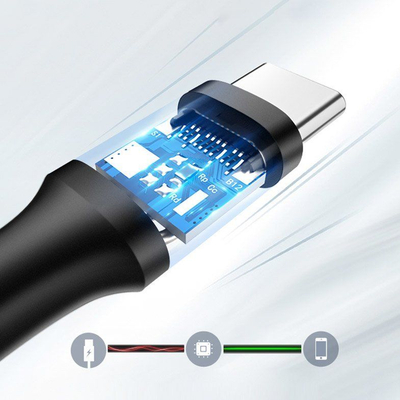 Kabëll Ugreen USB 3.0, USB Type C 2M 3A (20884), e zezë