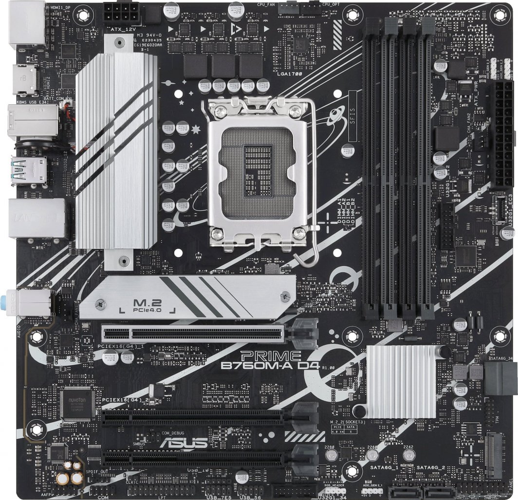 Pllakë amë ASUS Prime B760M-A D4-CSM, Intel B760, Socket 1700, 4 slota, ATX