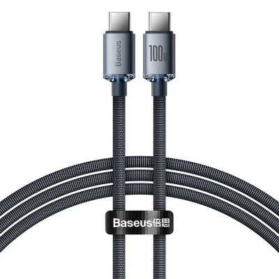 Kabllo karikimi / të dhënash Baseus Crystal Shine Series USB-C - USB-C, 100W, 1.2m, e zezë