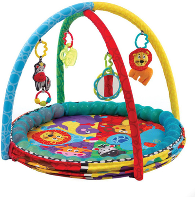 Set tapet + lodra për fëmijë Playgro, 70 x 70 cm, 37 copë shumëngjyrësh
