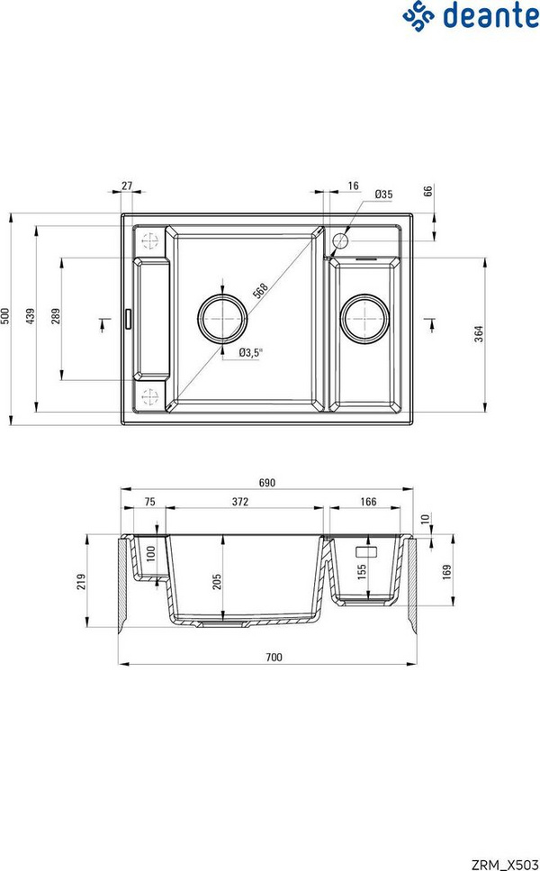 Lavaman Deante Magnetic, 68 x 55 cm, i zi