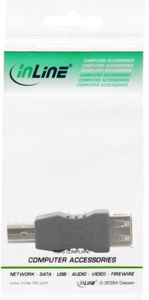 Përshtatës USB Inline USB A - USB B, i zi 