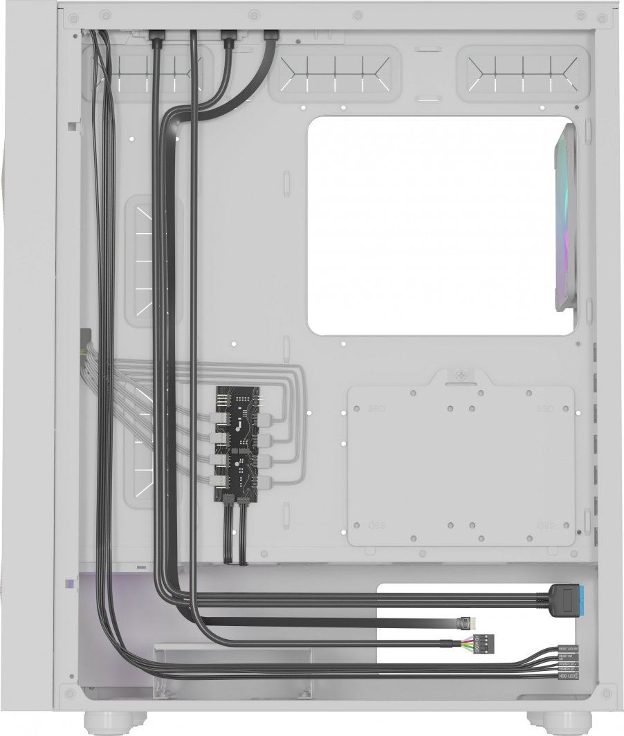 Куќиште за компјутер Genesis Diaxid 605 ARGB, бело, Midi Tower