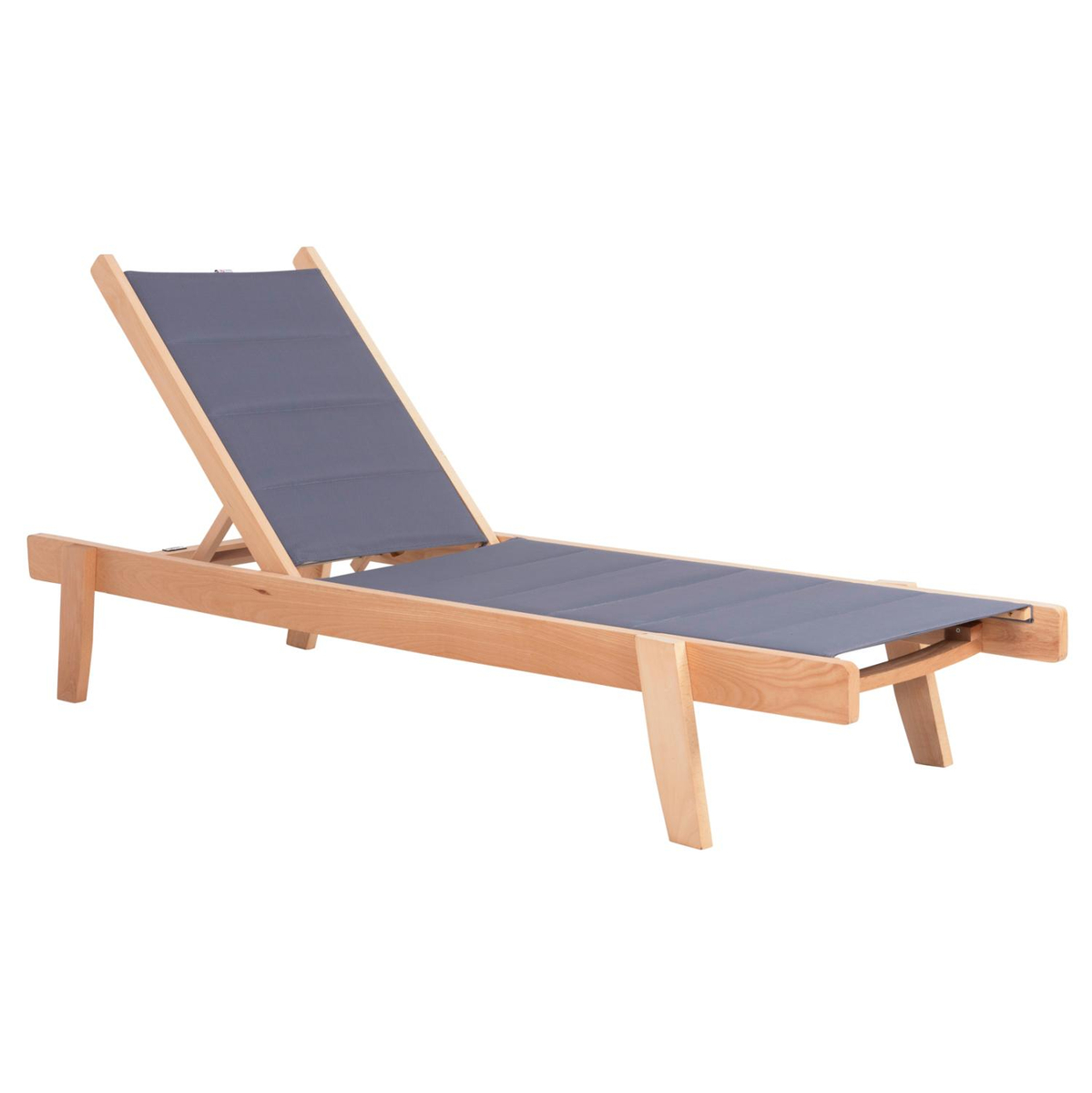 Karrige plazhi Milos prej hiri 204x65x31,5-92,5Hcm (HM10650.02), gri