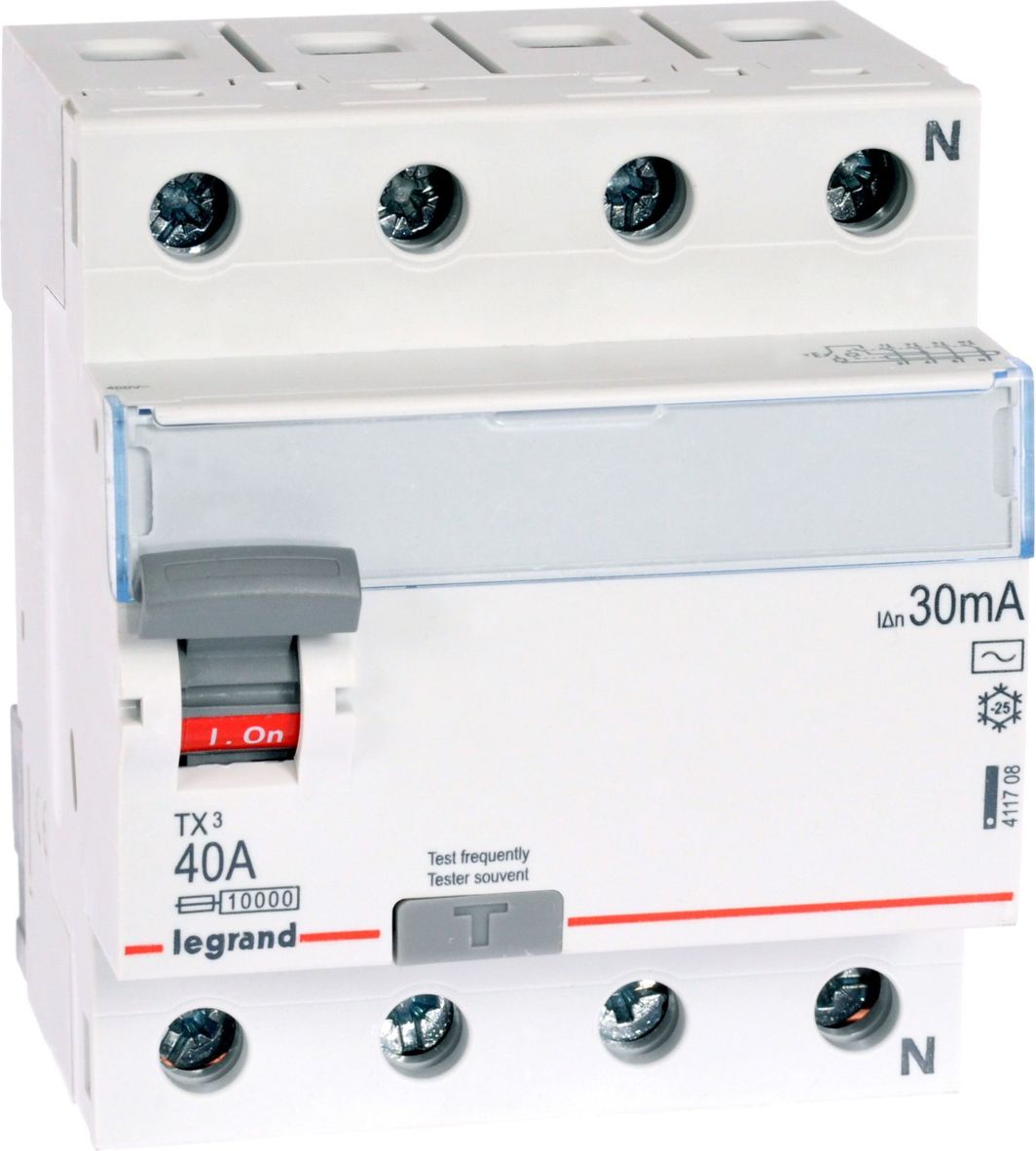Ndërprerës Legrand RCD 4P, 40 A, 0.03 A, tip AC