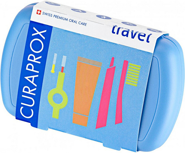 Set për dhëmbë Curaprox Travel, pastë e dhëmbëve Be You 10 ml + brushë për dhëmbë CS 5460 Ultra Soft + brushë CPS 07 + brushë CPS 09 + mbajtëse për brusha + kuti seti