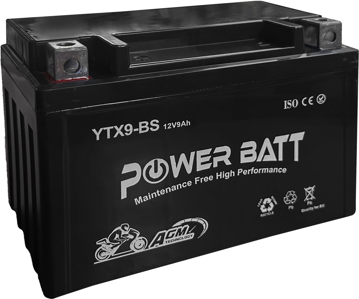 Bateri për motoçikletë Power Batt YTX9-BS, 12V 9-AH