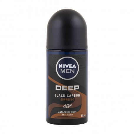Deodorant Nivea Men Roll On Deep Black Carbon Espresso, 48H, 50 ml