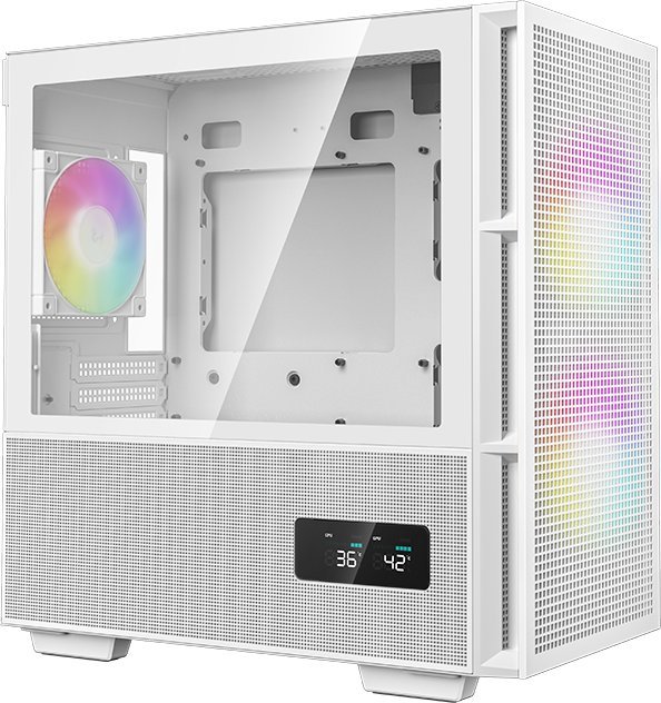 Куќиште за компјутер Deepcool CH360 ARGB, бело, Mini Tower