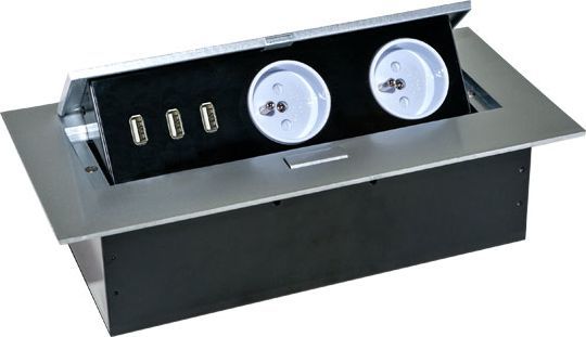 ORNO Мебелен Приклучок со 3 USB Порта, Сребрен