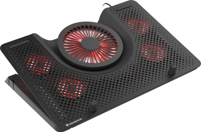 Stendë për ftohje Genesis Oxid 550 për laptop 15.6-17.3", 5 ventilator, dritë të pasme, 1 USB (NHG-1411),e zezë, plastike