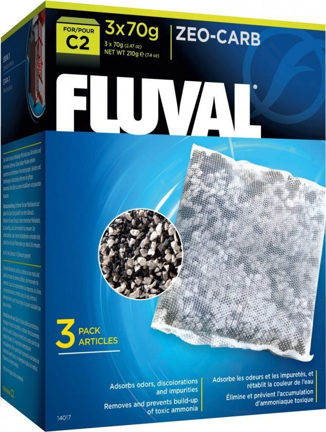 Gëzhojë Fluval Carbon Zeo-Carb, për filtrin C2, 3x70g