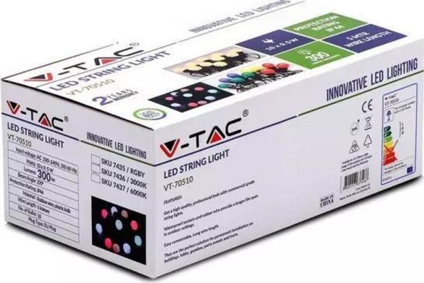 Drita kopshti V-TAC LED, 5 M, 10 x 0.5 W, 10 copë