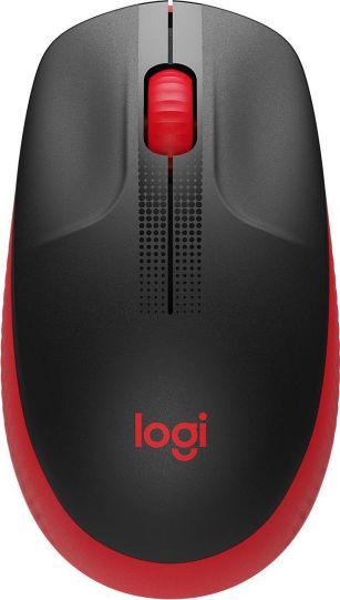Maus Logitech M190, wireless, USB, i zi dhe i kuq