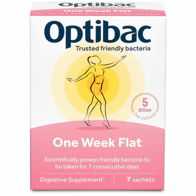 Probiotik në formë të pluhurit Optibac One Week Flat, 7 qeska