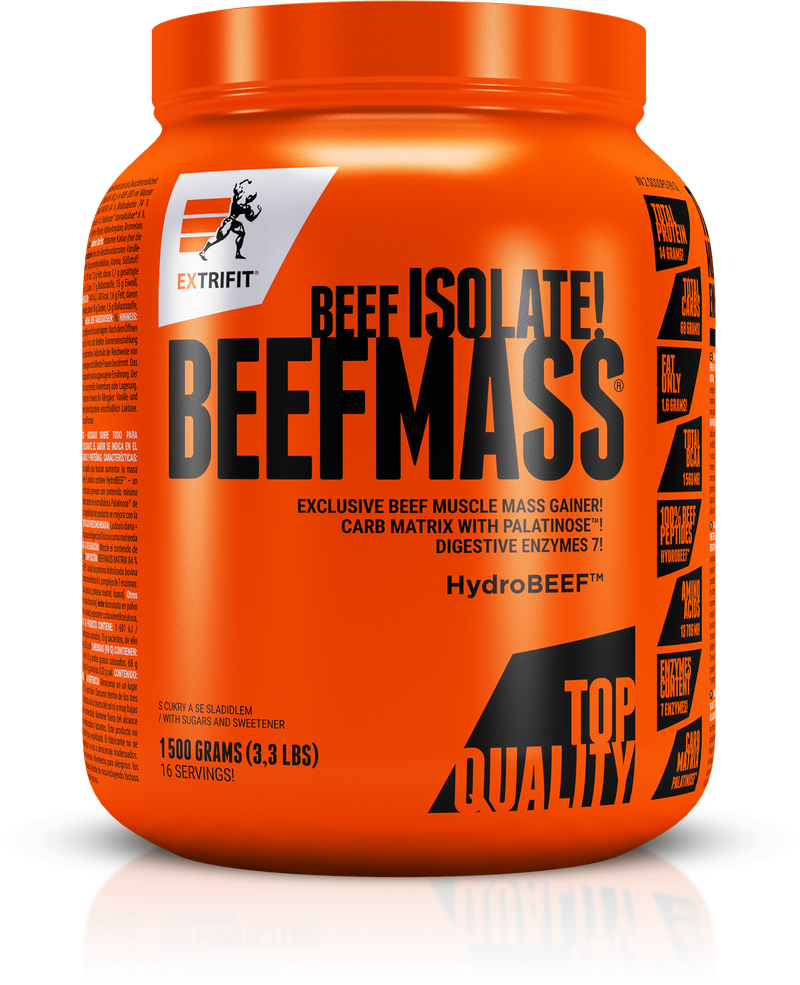 Suplemente Extrifit Beef Mass, Vanilla & Caramel, 33 servime, 1.5kg