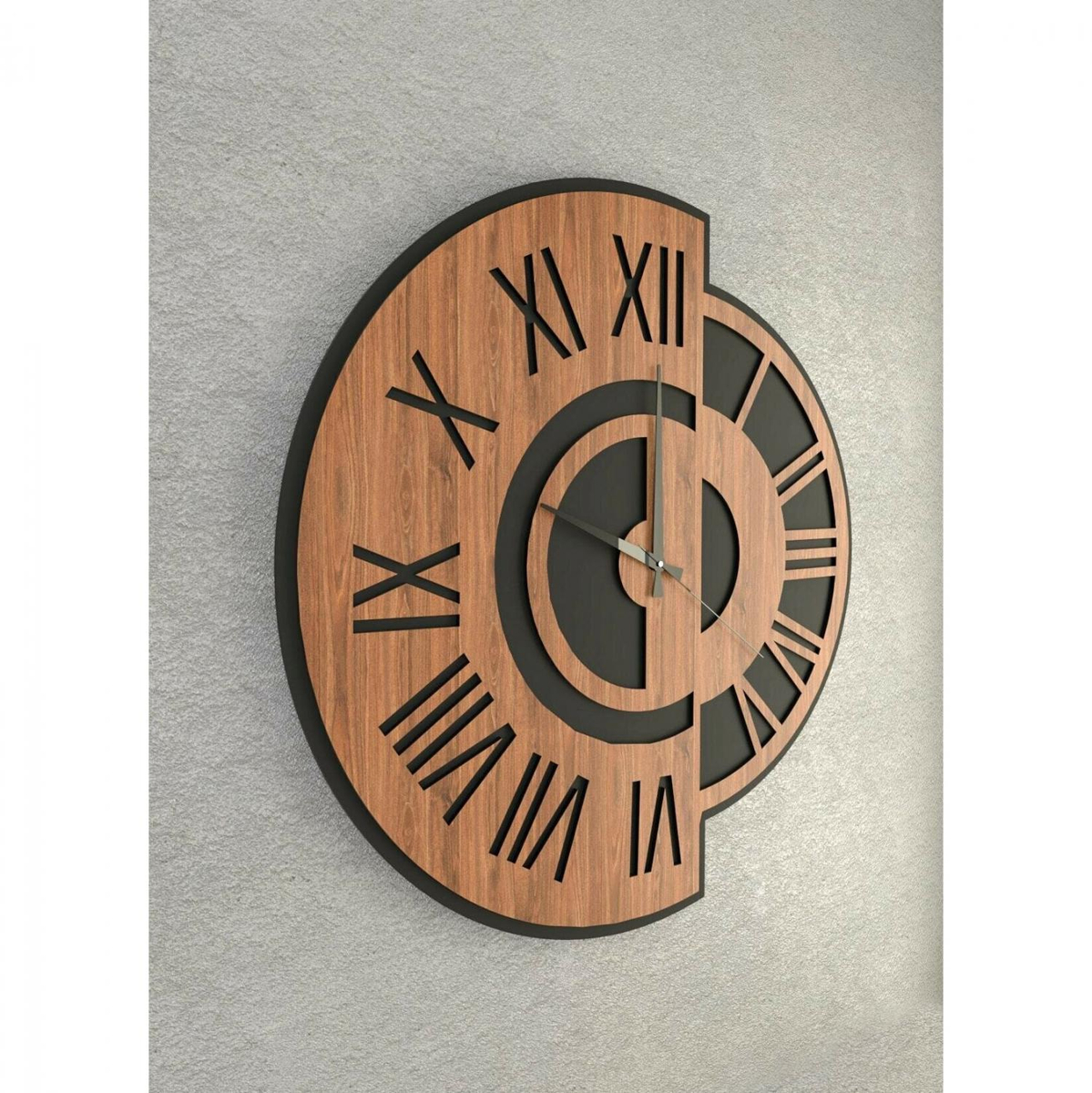 Orë muri metalike + MDF Ø41 cm (HM7454), zezë
