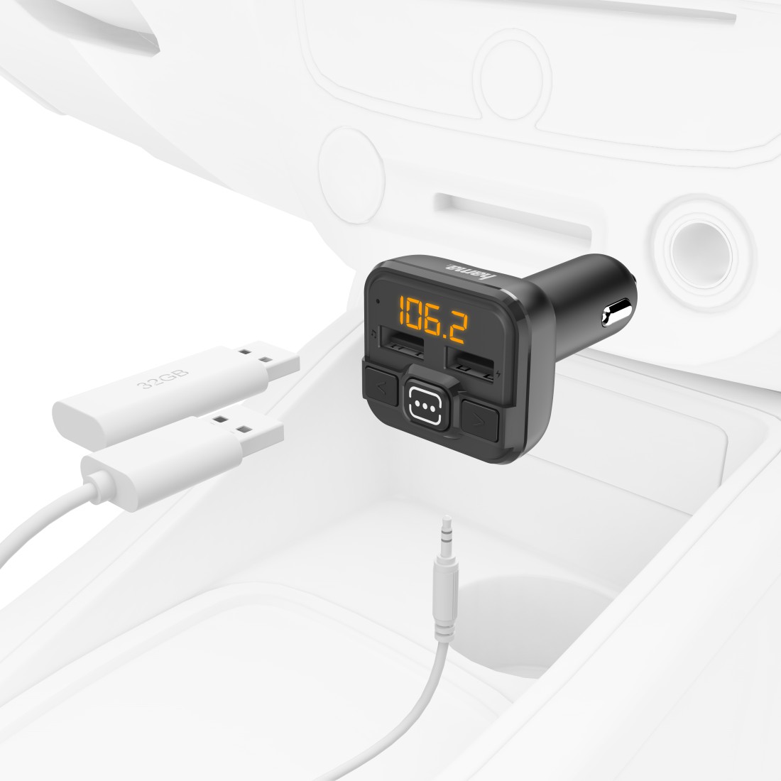 Transmetues FM Hama 14163, me AUX+USB