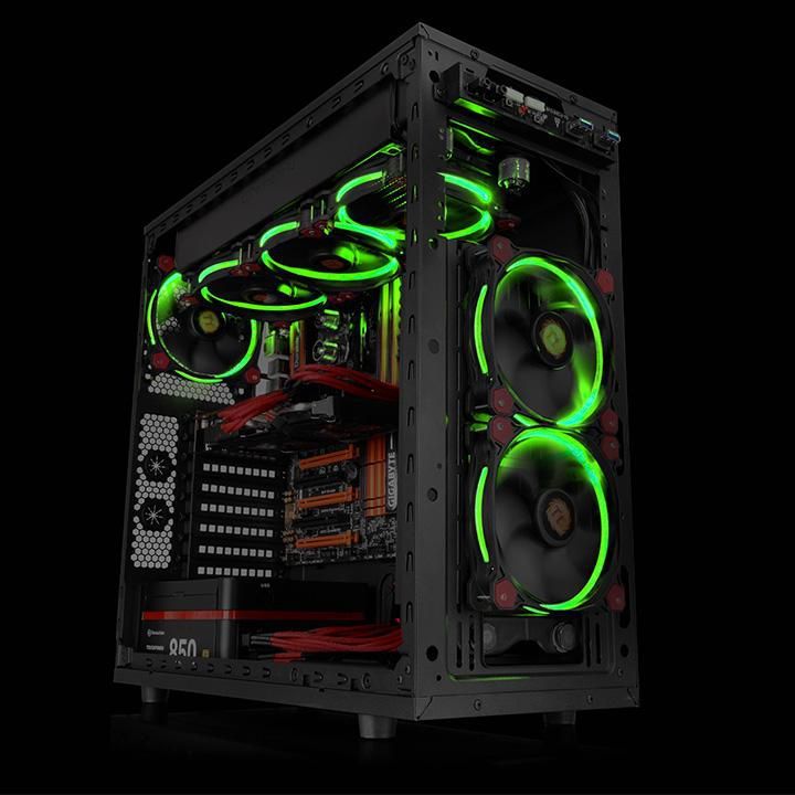 Ftohës Thermaltake Riing LED, 120 mm, i gjelbër