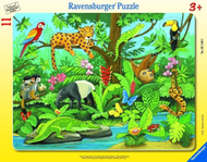Puzzle Ravensburger Kafshët në pyllin e shiut, 11 elemente Puzzle Ravensburger Kafshët në pyllin e shiut, 11 elemente