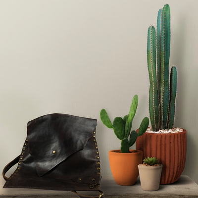 Çantë krahu me dizajn unik FD Leather, e zezë