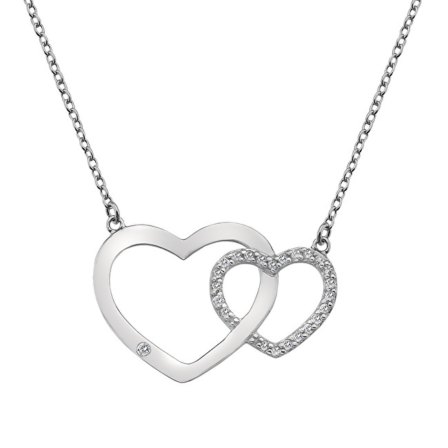 Hot Diamonds Bliss Пендант со Преклопени Срца од Стерлинг Сребро со Бел Топаз