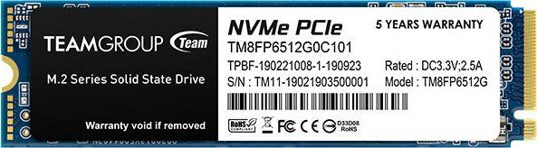 Disk SSD TeamGroup MP33, 512GB, M.2 2280 PCI-E x4 Gen3 NVMe