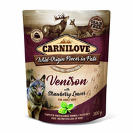 Pate në qese praktike Carnilove, për qen, me mish dreri dhe gjethe luleshtrydheje, 300 g Pate në qese praktike Carnilove, për qen, me mish dreri dhe gjethe luleshtrydheje, 300 g
