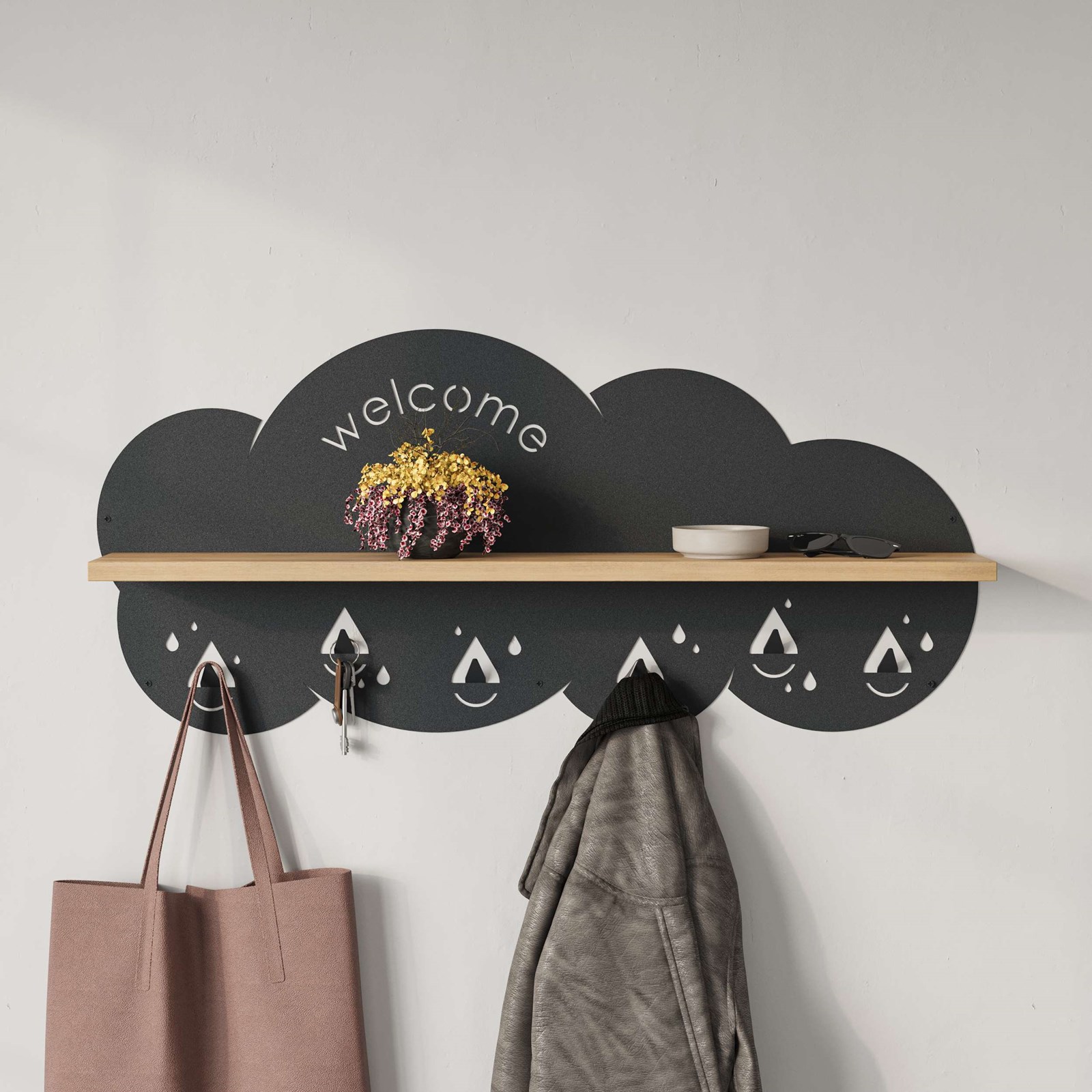 Varëse për rroba Decortie Cloudy 84x14x39.6cm, hiri