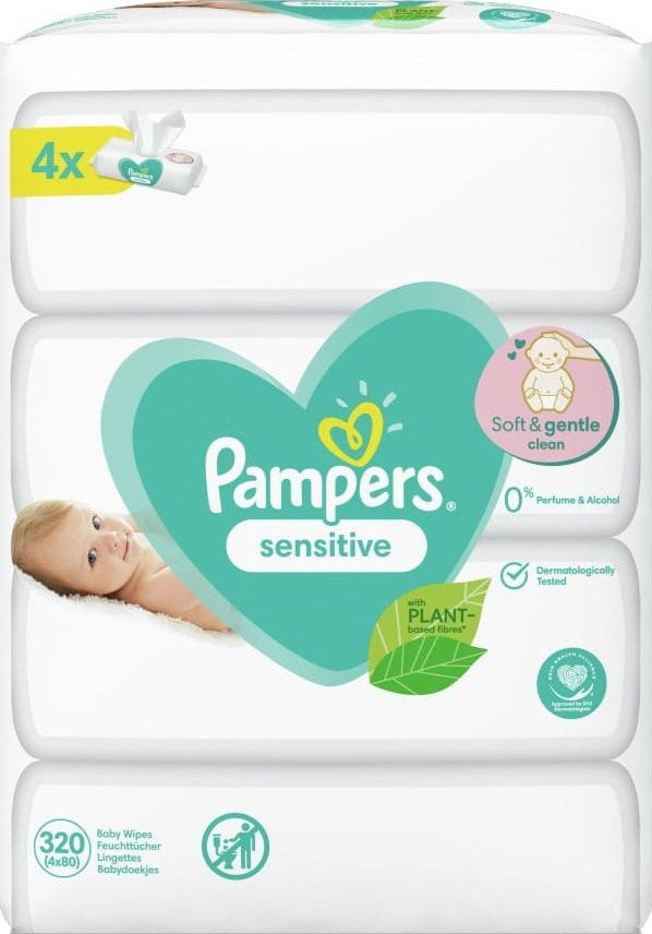 Lecka të lagështa Pampers Sensitive 4x80 copë