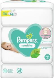 Lecka të lagështa Pampers Sensitive 4x80 copë Lecka të lagështa Pampers Sensitive 4x80 copë