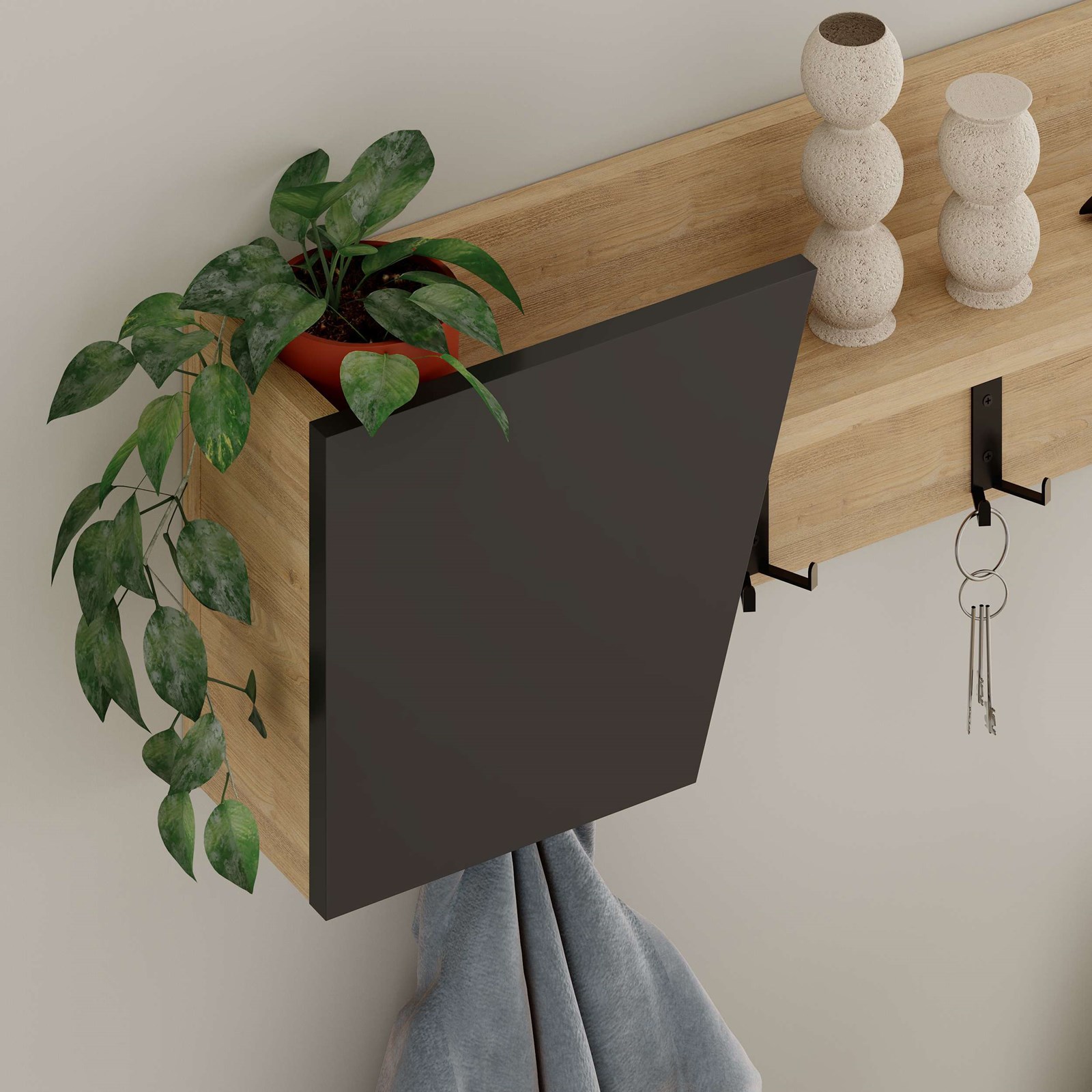 Varëse për rroba Decortie Eleva 72x16x20cm, hiri/kafe e hapur