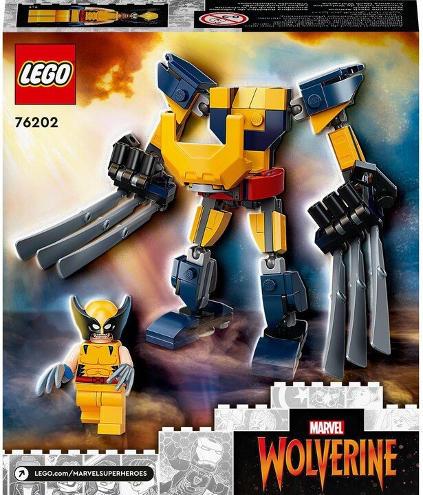 Set lodër LEGO Marvel Super Heroes 76202 Wolverine's robotic armor, 141 pjesë