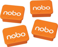 Magnetë për tabelë të bardhë NOBO, 4 copë, 18x22 mm, të portokallta Magnetë për tabelë të bardhë NOBO, 4 copë, 18x22 mm, të portokallta