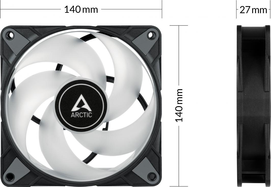 Ftohës Arctic P14 PWM PST A-RGB 0dB, 140 mm