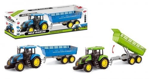 Lodër Traktor me rimorkio Mega Creative, i kaltër Lodër Traktor me rimorkio Mega Creative, i kaltër
