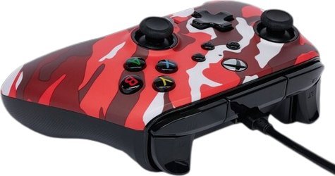 Kontroller PowerA Enhanced Red Camo, me kabllo, i bardhë / i kuq