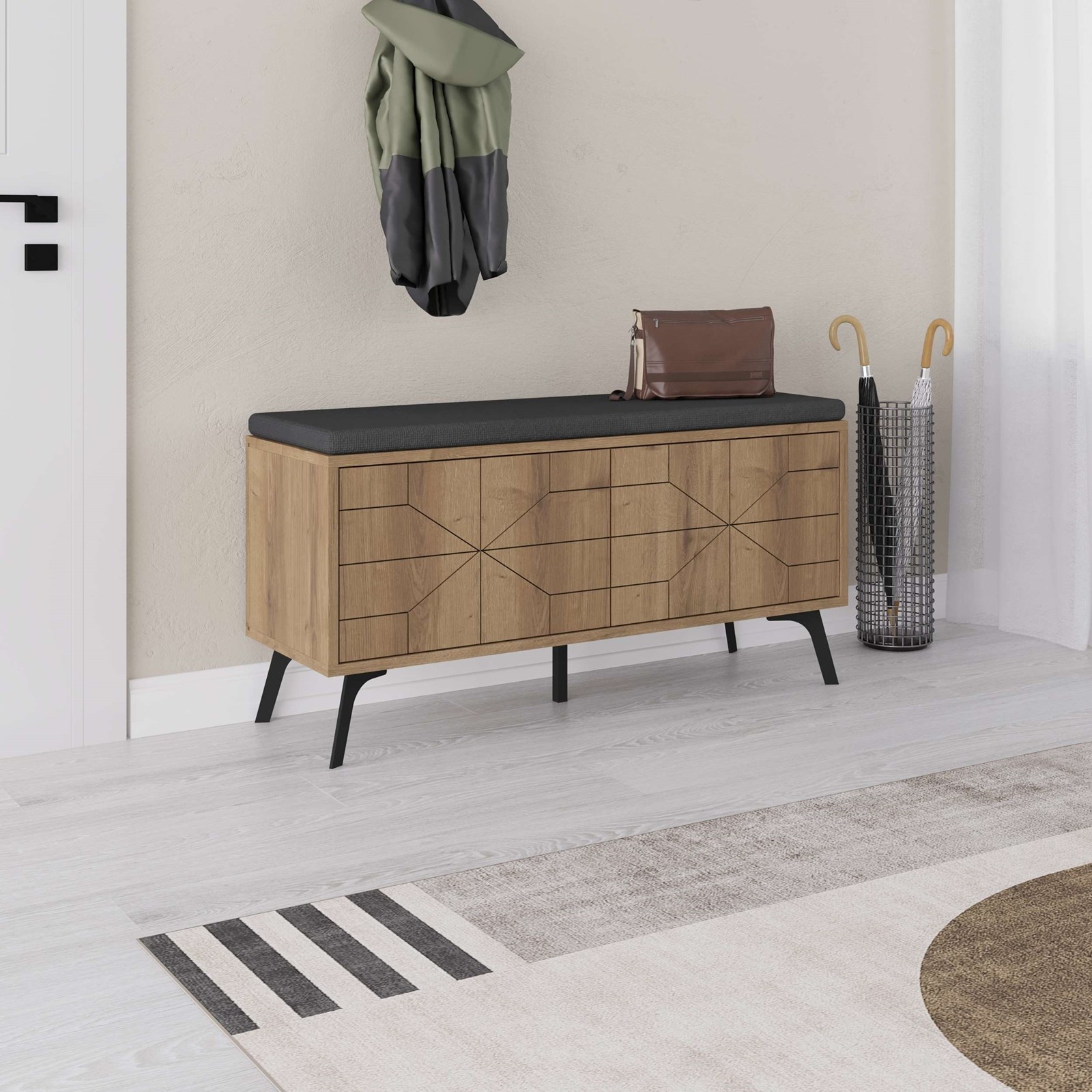 Stol për koridor Decortie Dune 55x107x35cm, kafe