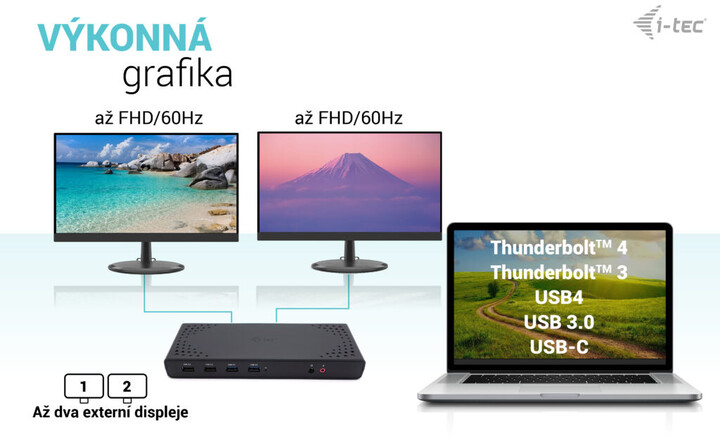 Docking Station i-tec USB 3.0/USB-C/Thunderbolt, 2x Display, PD 85W