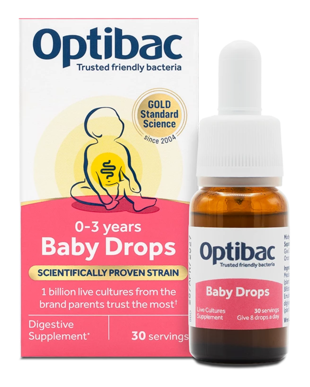 Pika për bebe Optibac Baby Drops, 0-3 vjet, 10 ml