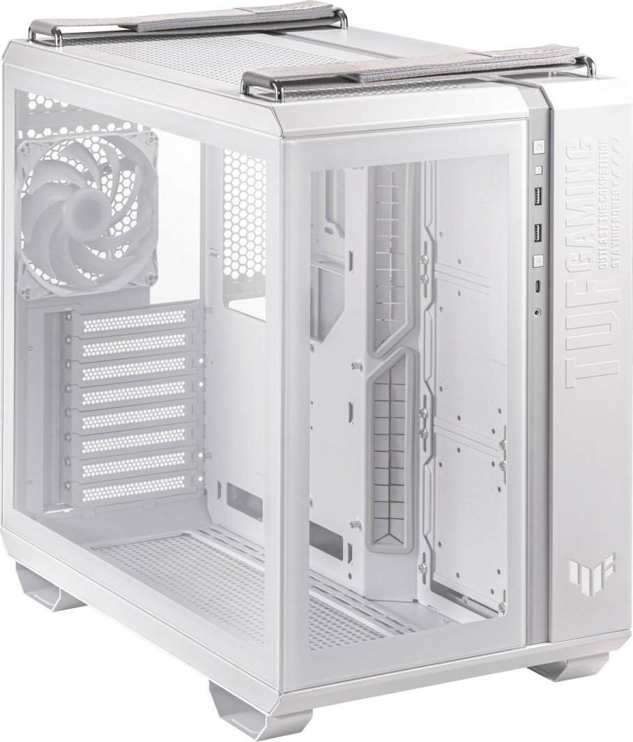 Куќиште за компјутер Asus TUF Gaming GT502 PLUS TG ARGB, бело, Midi Tower