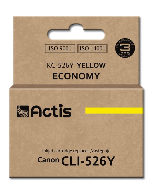 Ngjyrë për printer Actis KC-526Y (zëvendësim për Canon CLI-526Y), 10 ml, e verdhë Ngjyrë për printer Actis KC-526Y (zëvendësim për Canon CLI-526Y), 10 ml, e verdhë