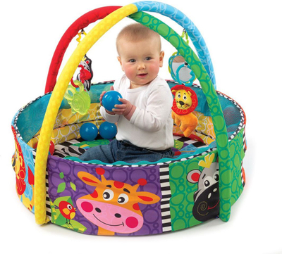 Set tapet + lodra për fëmijë Playgro, 70 x 70 cm, 37 copë shumëngjyrësh