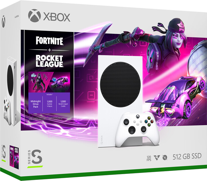 Konzolë Xbox Series S Fortnite + Rocket League Bundle, 512GB, e bardhë