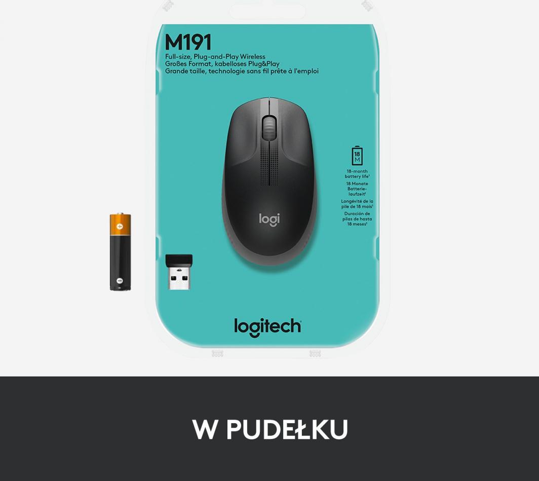 Maus Logitech M190 (910-005906), i zi / hirtë