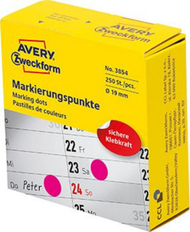 Etiketa rrumbullake për shënjim Avery Zweckform ZF 3854, 19 mm, rozë Etiketa rrumbullake për shënjim Avery Zweckform ZF 3854, 19 mm, rozë