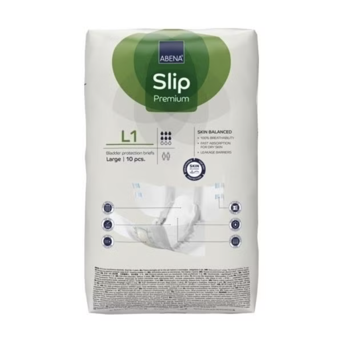 Pelena mbrojtëse për të rritur ABENA Slip Premium L1, 10 copë